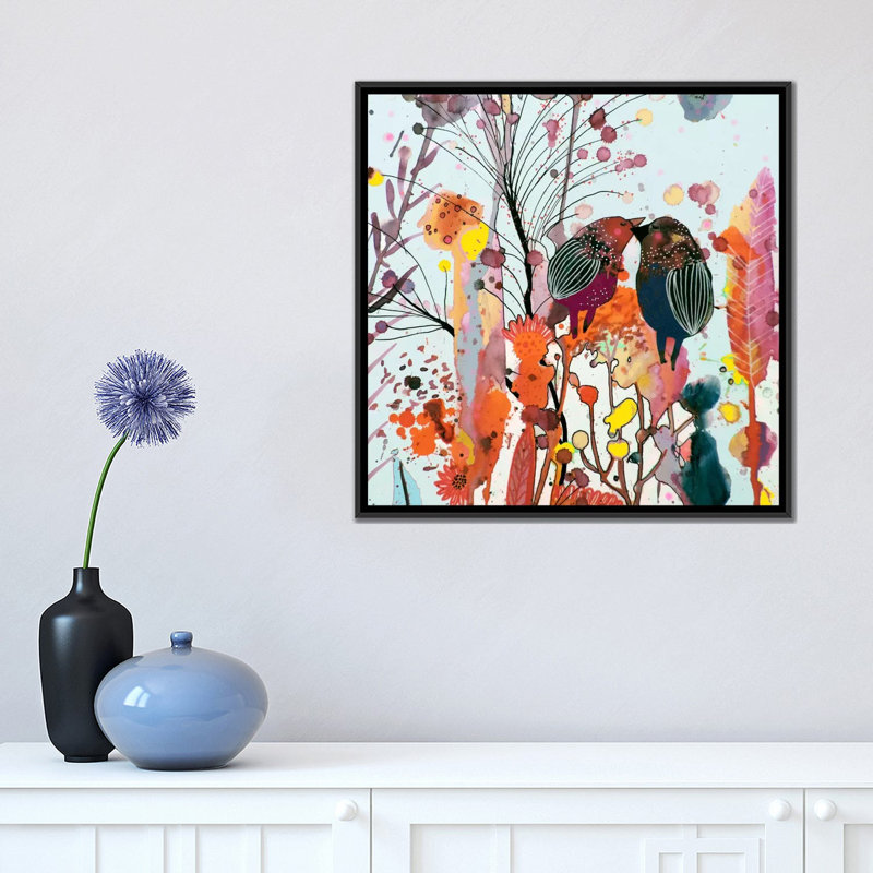 «Love moi», reproduction sur toile, H 18 po x l 18 po x P 1,5 po, Toile avec cadre noir, Pas de tapis