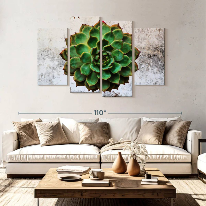 Harnek Grunge Succulent, 54'' H x 84'' W