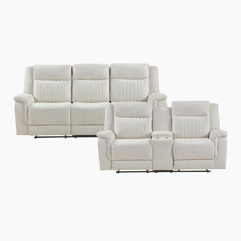 Ensemble de salon moderne et contemporain 2 pièces Hennig, Beige