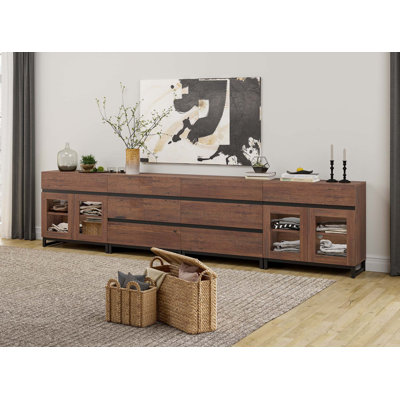 Dresser With Glass Doors, 4 In 1 Modern Chest Of Drawers With Adjustable Shelves And 8 Drawers, Closet Organizers And Storage Cabinet For Bedroom