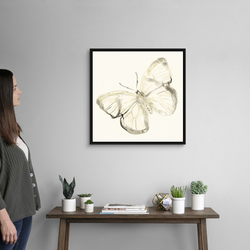 «Sepia Butterfly Impressions III» par Vess June Erica, reproduction sur toile, H 26 po x l 26 po x P 2 po
