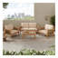 Ensemble de conversation modulaire d'extérieur 4 pièces en bois d'acacia et corde