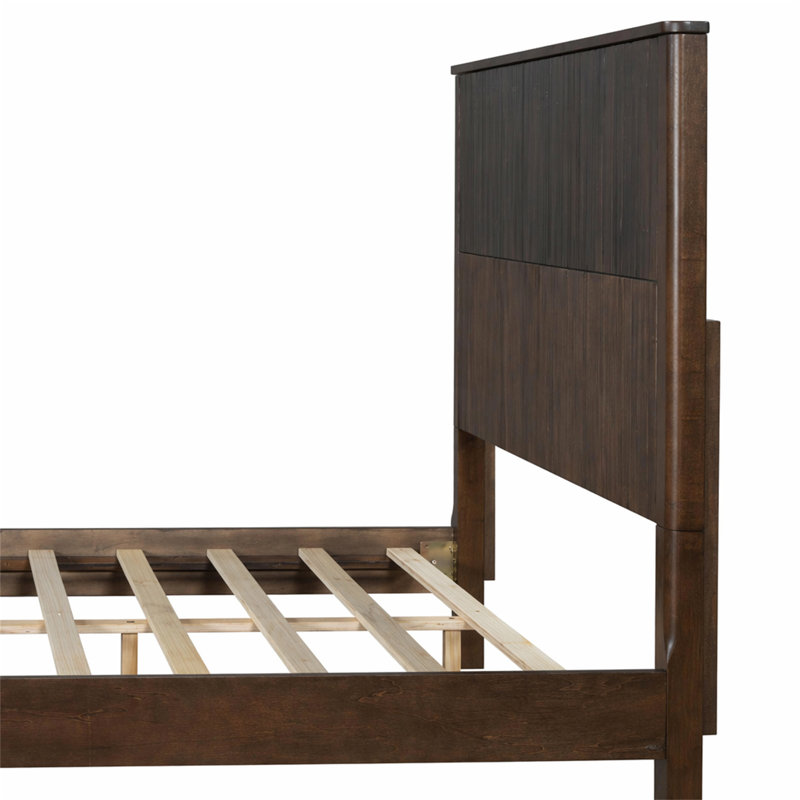 Base de lit en bois massif, Grand lit, Noyer