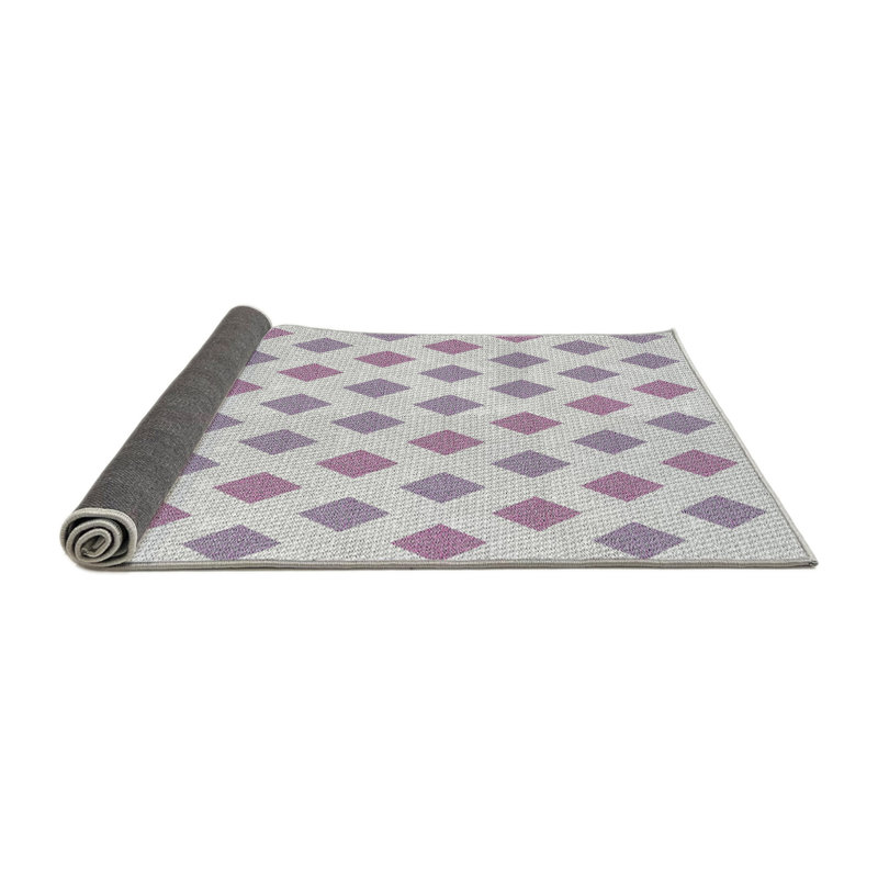Tapis rose à motif géométrique Sanderlin, Rond 7 pi