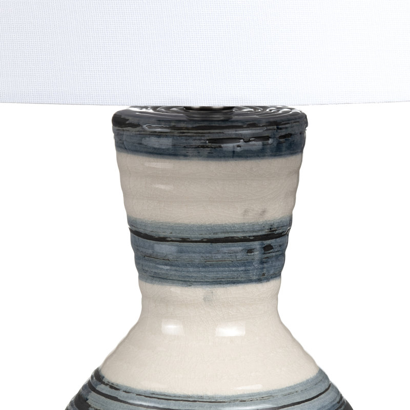 29" Ceramic Table Lamp With White Shade