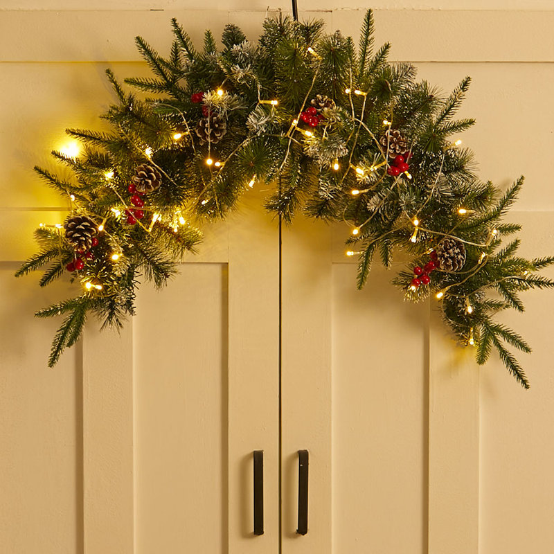 Lighted Faux Garland with Lights, 90cm