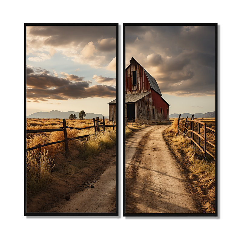 Morton - architecture granges, art mural, 20" H x 24" W, Black, Impression encadrée flottante