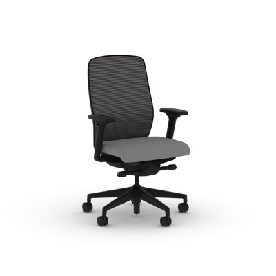 Chaise de bureau ergonomique HON Nucleus Mesh, inclinaison avancée, structure noire, gris