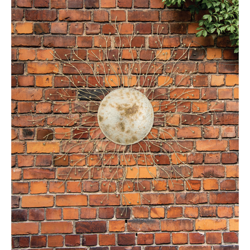 30 Inch Sun Metal Outdoor Wall Decor with Multi Color Weather Resistant Finish for Indoor and Outdoor Home Accent - Burst