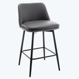 Yujun Swivel Upholstered Counter Stool with Metal Frame