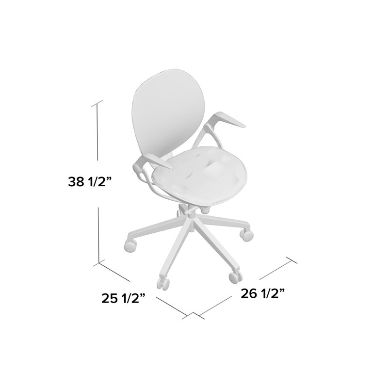 Gray Mesh Swivel Task Office Chair with Plastic Base