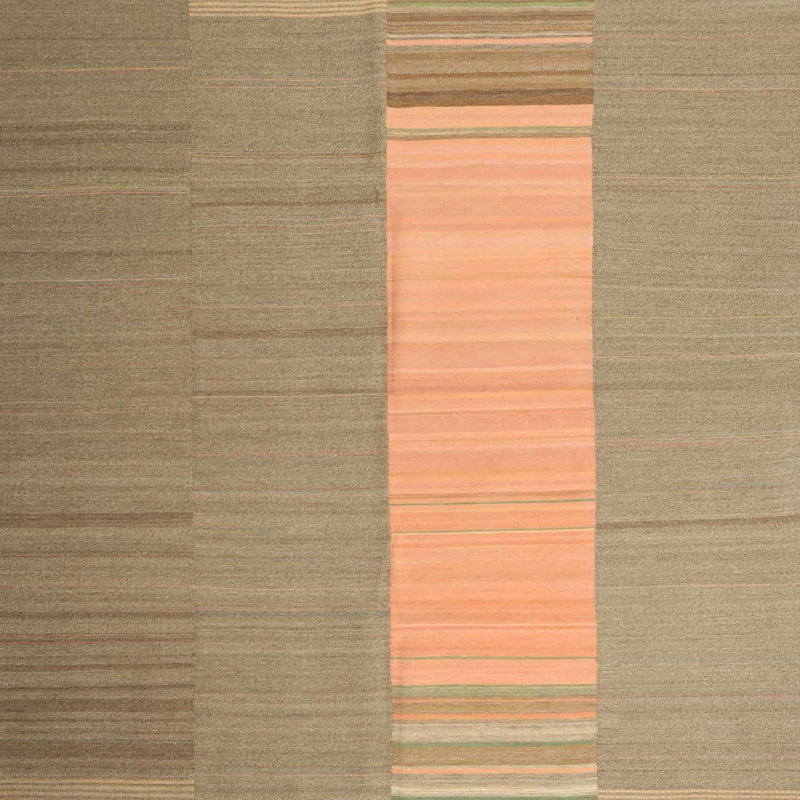 Tapis gris/pêche contemporaine, Rectangle 5 pi x 7 pi