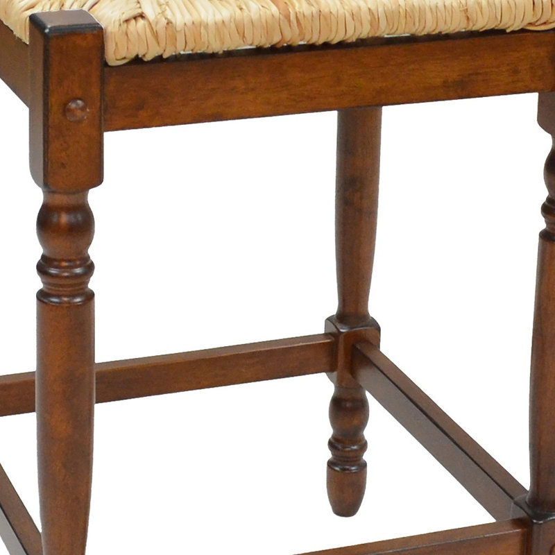 Chaise de bar naturelle sans dossier avec repose-pieds, Châtaigne, Tabouret de bar (siège d'une hauteur de 29 po)