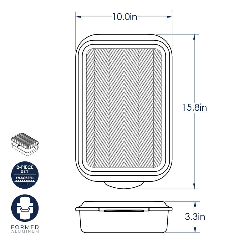 Nordic Ware 9x13 Aluminum Pan with Embossed Prism Lid
