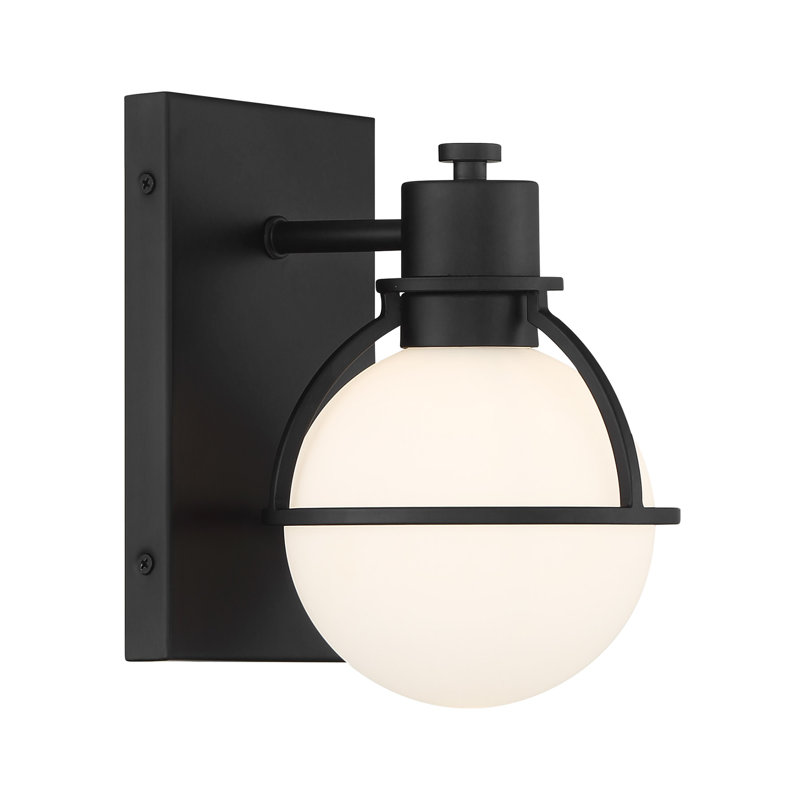 Pierce 1-Light Wall Sconce in Black, Black