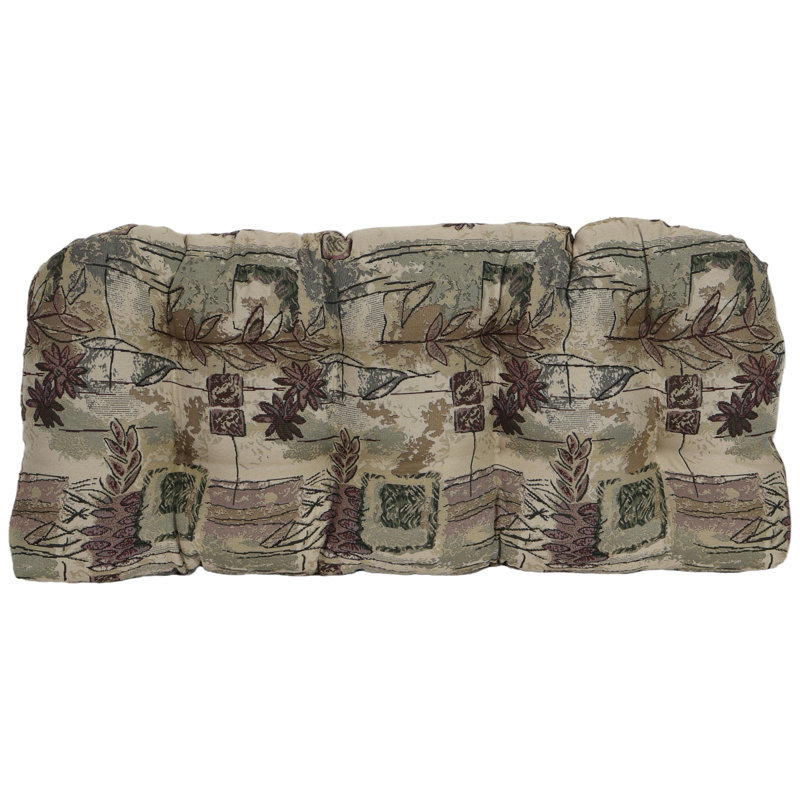 42-Inch By 19-Inch Rounded Back Tapestry Loveseat Cushion