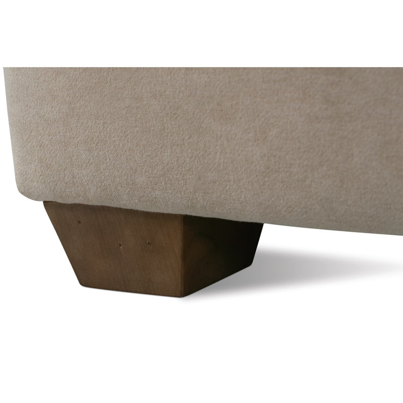 Lilah Bench Cushion Sofa, Straw Velvet (20043-28)