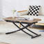 Tables basses et de cocktail réglables, structure en métal avec plateau en bois pour la maison