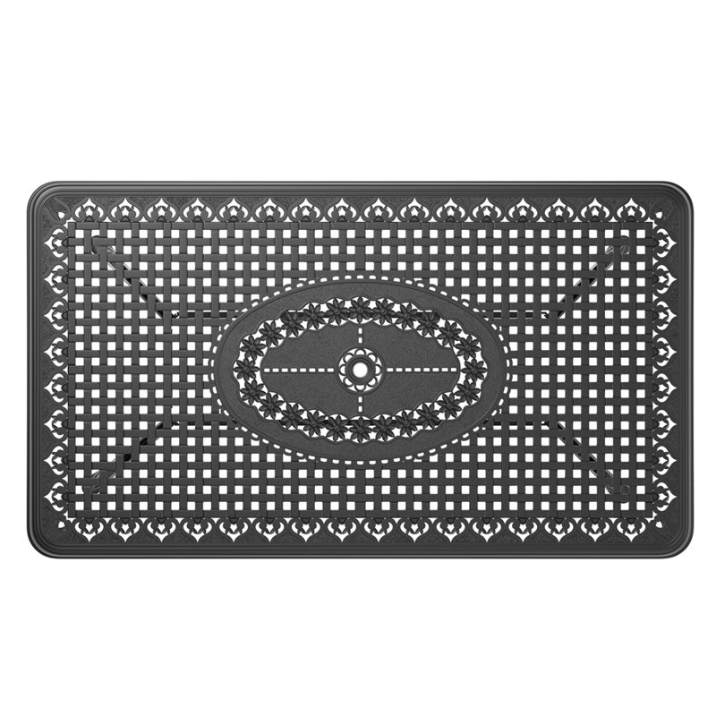 Mobilier de patio en fonte d'aluminium avec structure noire et coussins de siège de couleurs aléatoires, 6