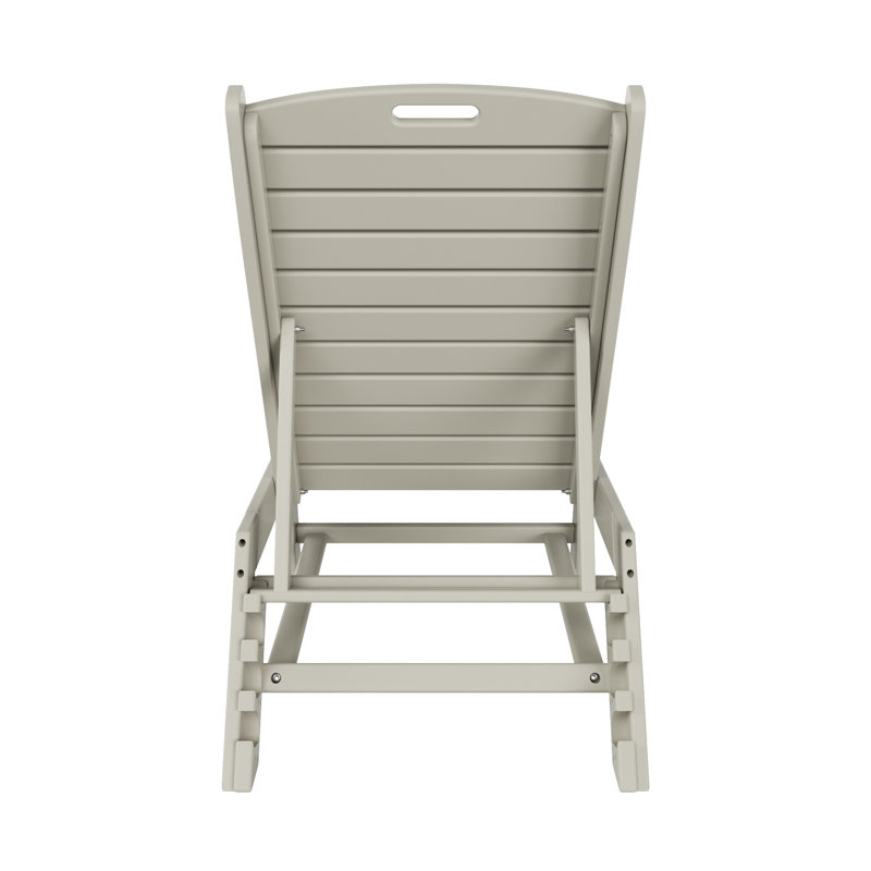 Chaise longue d'extérieur en PEHD Laguna, Gris clair