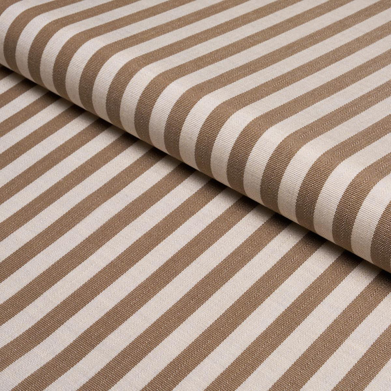 Tissu rayé Hanson intérieur / extérieur étroit, Brun
