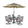 Bavan Square 4 - Person 37" Long Dining Set with Cushions and Umbrella