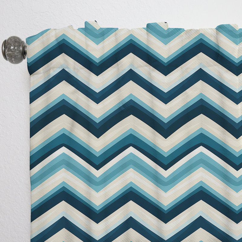 Geometric Chevron I - Rideau géométrique abstrait - Rideau obscurcissant à chevrons - 1 panneau, L 52 po x L 108 po