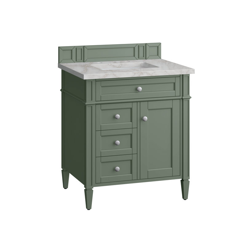 Brittany 30'' W Single Vanity, Smokey Celadon, Lime Delight, 8" Widespread
