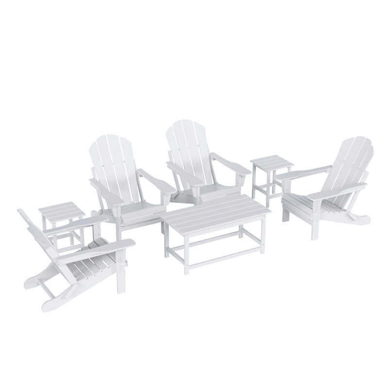 Ensemble de conversation de table de bout et de table basse 7 pièces Aderson, Blanc