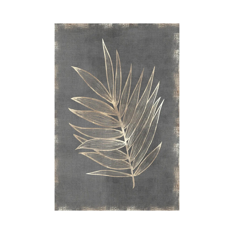 «Gilded Botanical I» par Eva Watts - impression sur toile tendue, H 26 po x l 18 po x 1,5 po