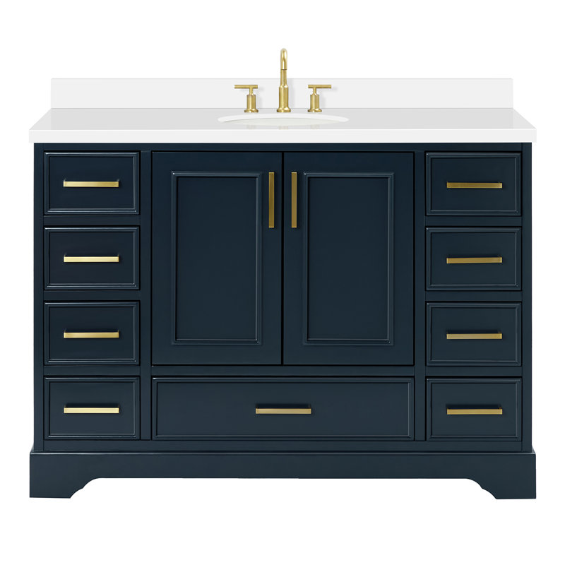 Ensemble de meuble-lavabo simple 49 po Abshire, Bleu minuit