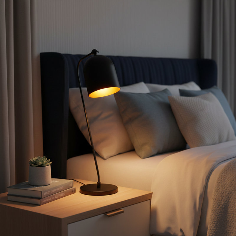Lampe de bureau en métal 24 po avec abat-jour cloche Auerbach, Encre