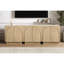 Chêne de style Mid-Century moderne pour les espaces de vie principaux, portes d'armoires arquées, buffet ou salle à manger à bords arrondis, couleur, design
