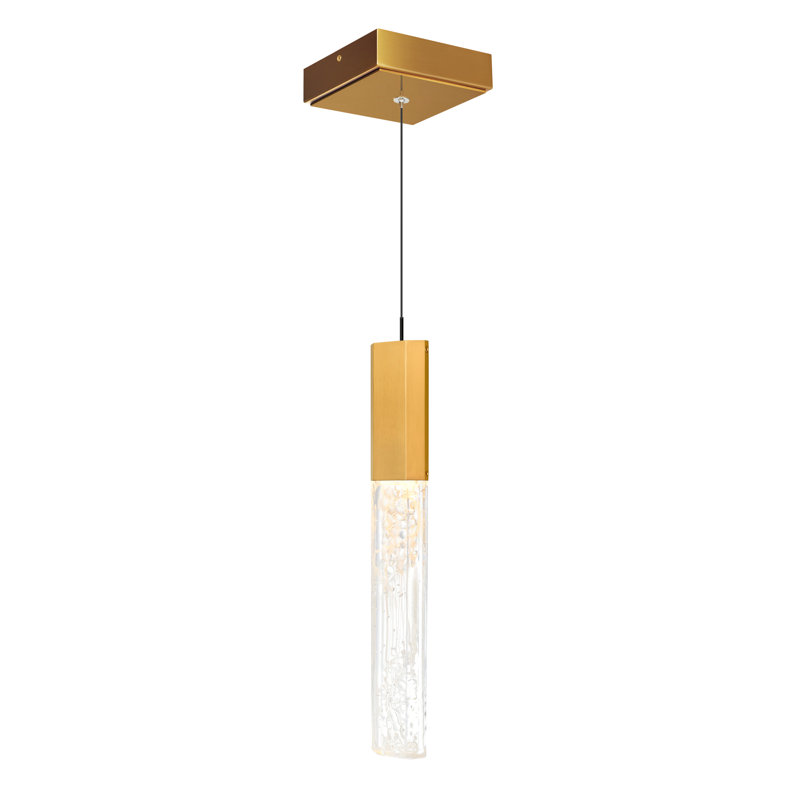 Mini-luminaire suspendu intégré en laiton à DEL, Laiton