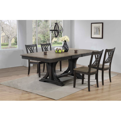 5-Piece Set- Extendable Solid Wood Dining Set
