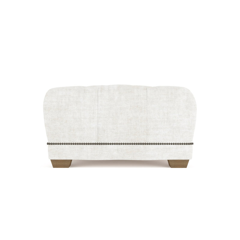 Hudson Ottoman, Plush Velvet Oyster, Weathered