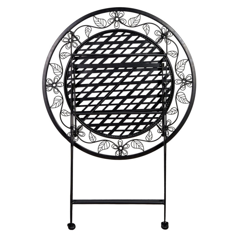 Barcelona Iron Bistro Table By Chivari, Rustic Matte Black