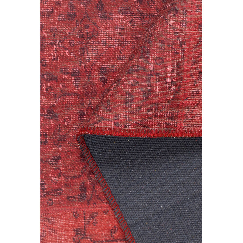 Jazz Patchwork Pattern Woven Base Decorative Red Rug, Rectangle 2'6" x 4'11"