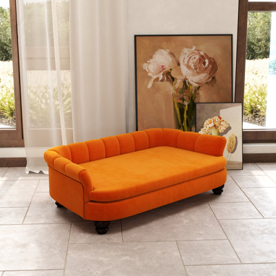 Lit tapissier pour animal de compagnie en velours
