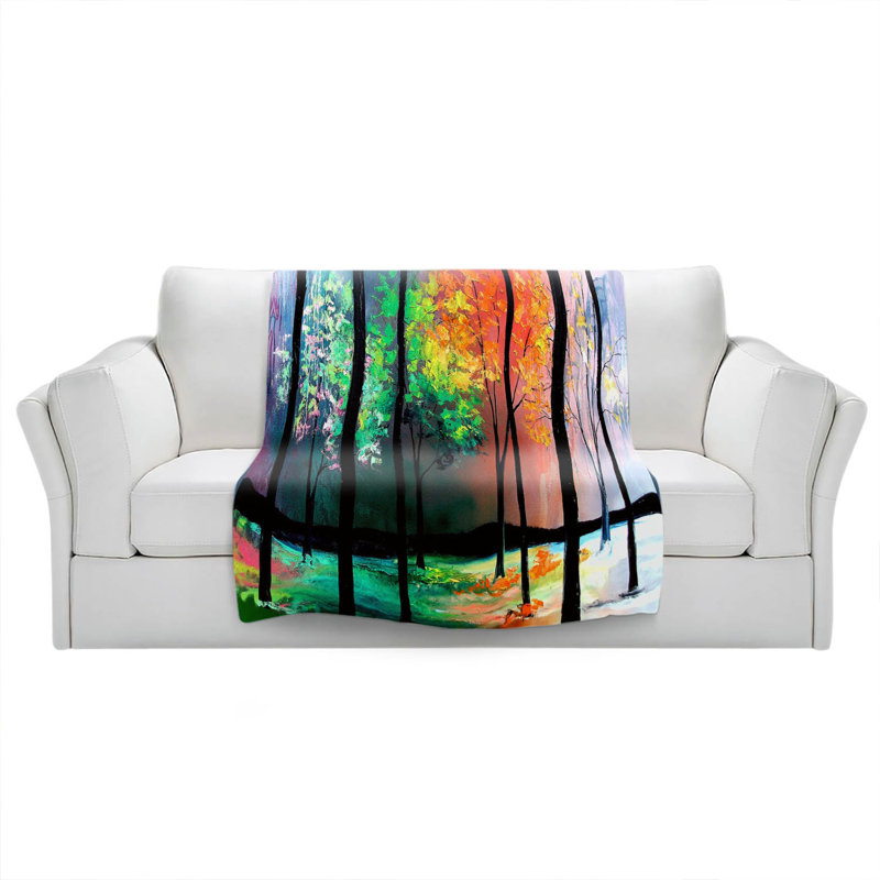 Hand Woven Throw Blanket, 51" x 60"