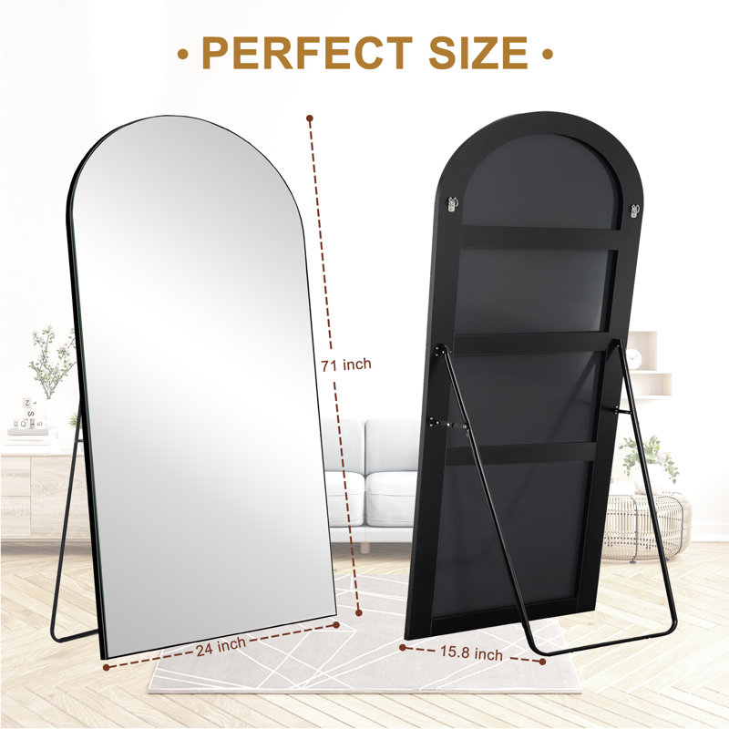 Miroir sur pied pleine longueur Classic, Noir, H 71 po x l 24 po