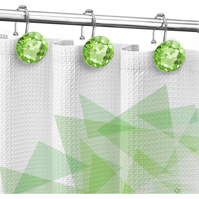 Crochets de luxe pour rideaux de douche ronds avec boules coulissantes, anneaux en strass antirouille pour un mouvement de rideau sans effort