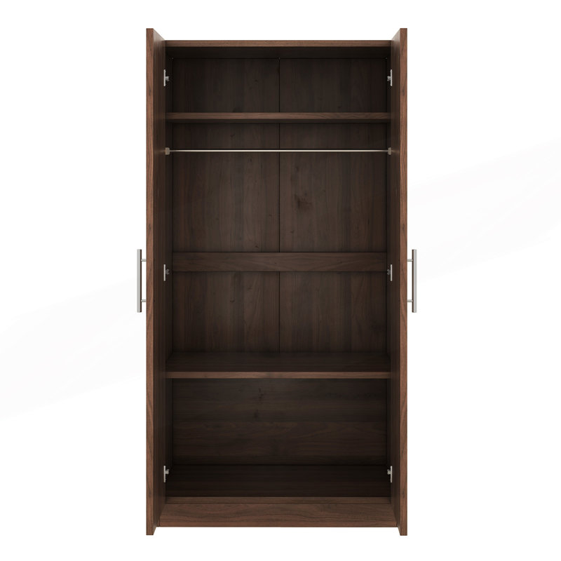 Armoire penderie 2 portes avec 3 tablettes de rangement