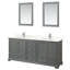 Ensemble de meuble-lavabo double autoportant 80 po avec plateau en quartz Deborah-98208027-98208028-98208031