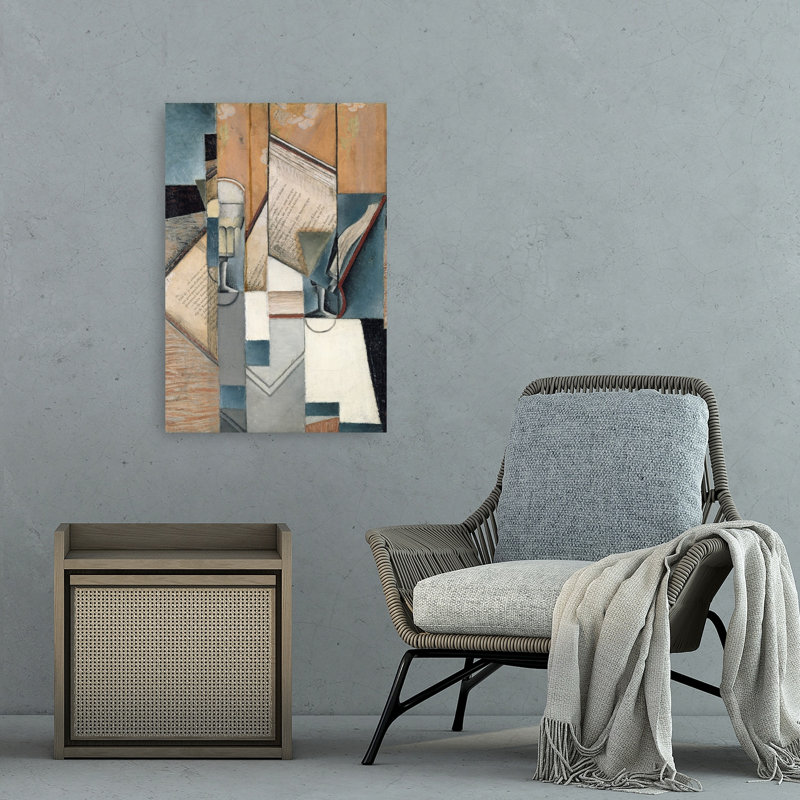 Le Livre, 1913 Estampe d'art mural abstrait contemporain, 36" H x 24" W