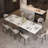  63-95"Extendable Modern Dining Table for 4-10, White Glossy Sintered Stone Tabletop, Rectangular Kitchen Table with black X-Shaped Steel Legs