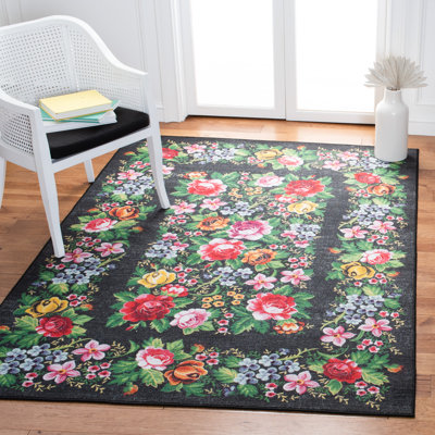 Sukhraj Performance Machine Washable Floral Rug
