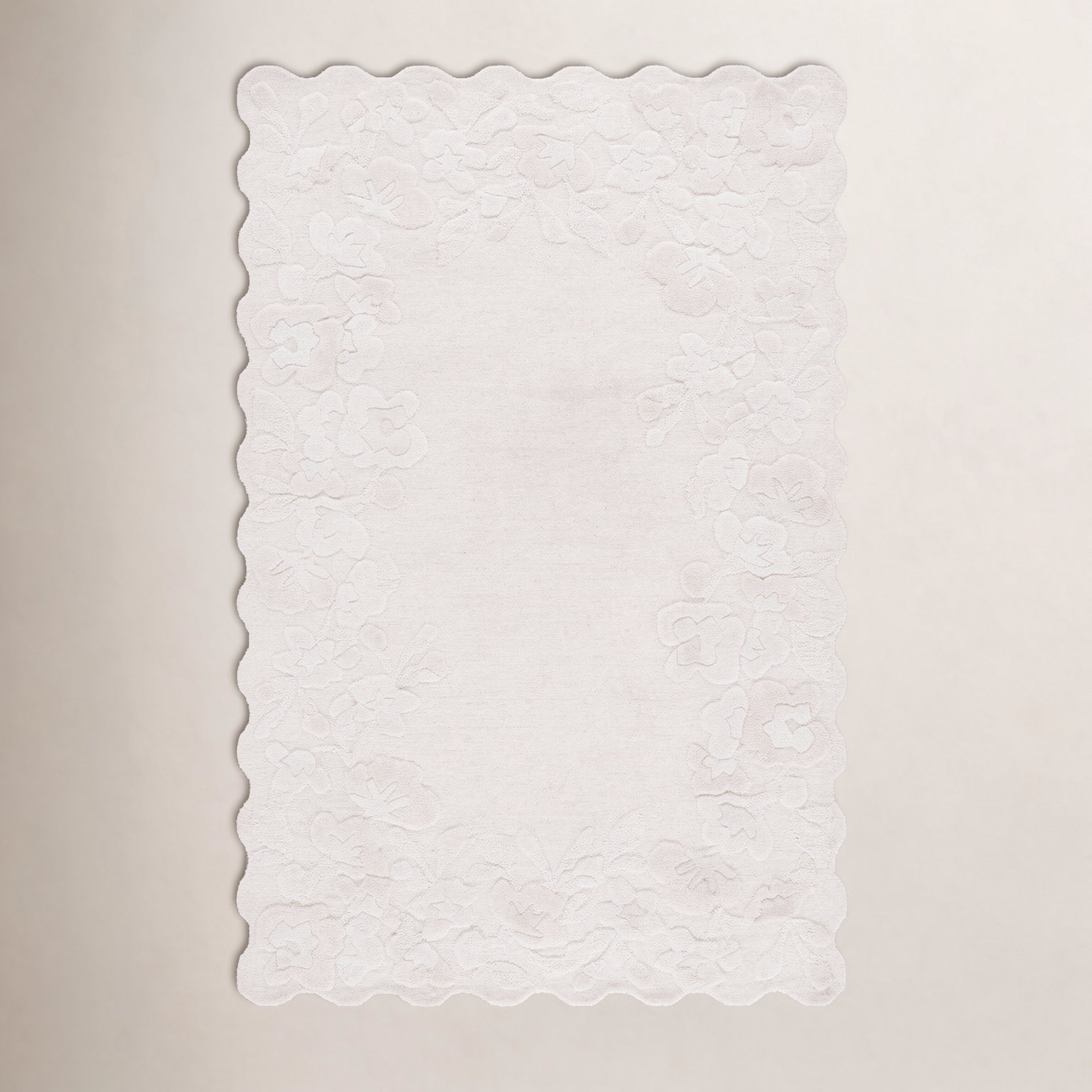Hand-Tufted Wool Floral Rug, Rectangle 6' x 9'