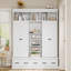 Arbre d'entrée 78,7 po avec banc et 5 casiers de rangement, armoire de rangement moderne avec 4 portes, 5 tiroirs et tablettes réglables pour le couloir, l'entrée et le salon-53797028
