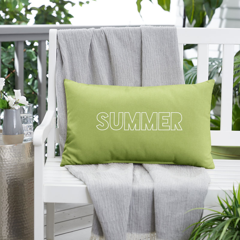  Coussin lombaire intérieur / extérieur Summer, H 13 po x l 20 po, Vert / Rouge